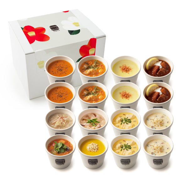 【掛け紙（つばき）付】冬の16スープセット/カジュアルボックス