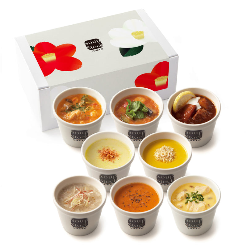 【掛け紙（つばき）付】冬の8スープセット/ギフトボックス